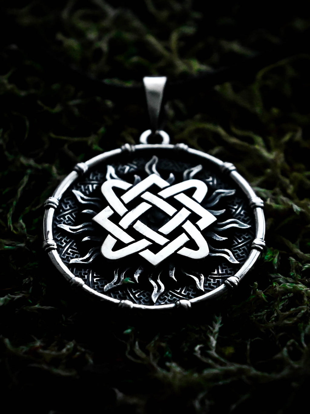 Star of Lada Amulet in Sun Disc, Sterling Silver 925 — Slavic, Viking & Norse Symbol Pendant