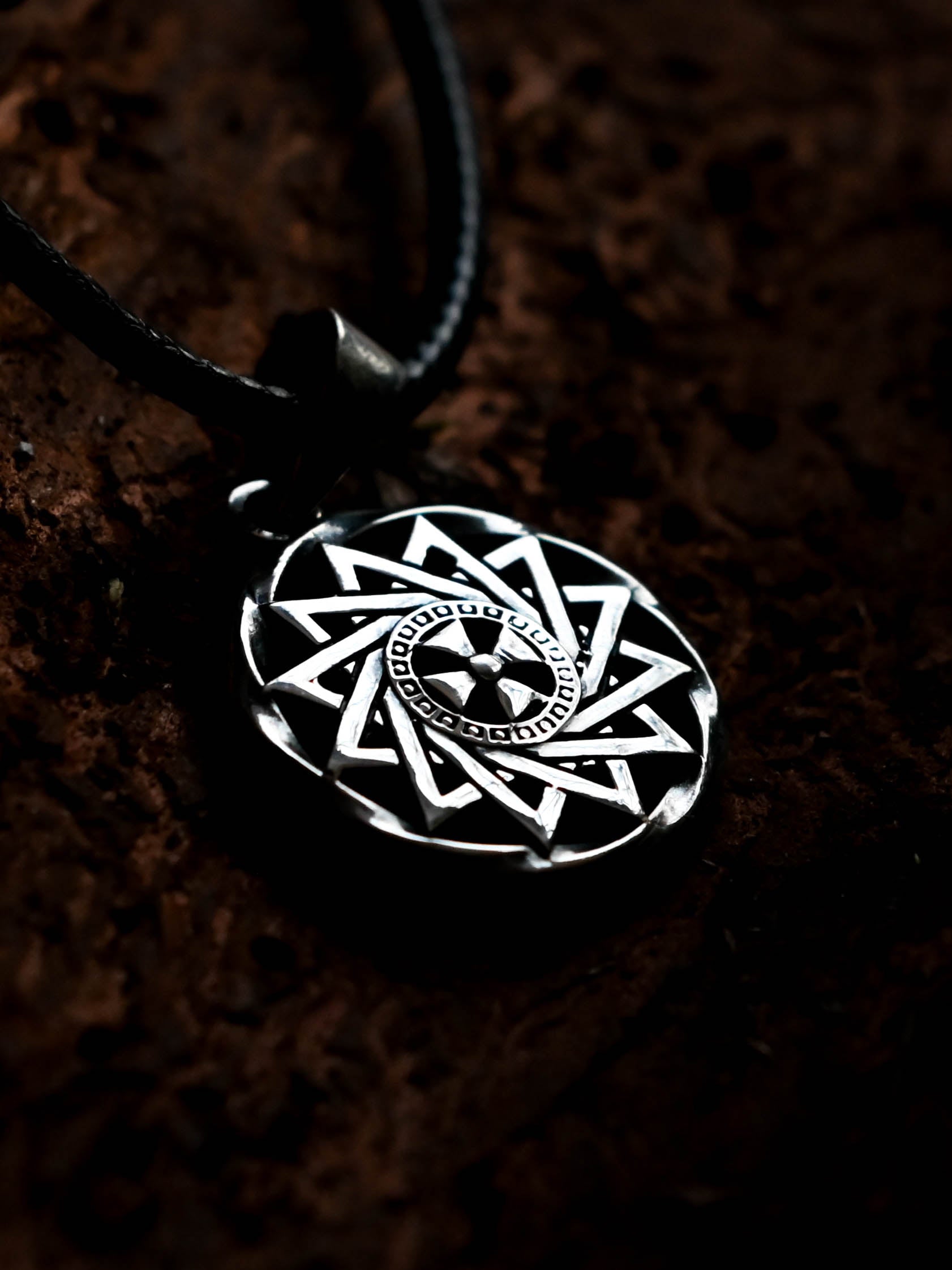 Star of Erzgamma Amulet in Twisted Sterling Silver 925 — Slavic, Viking & Norse Symbol Pendant