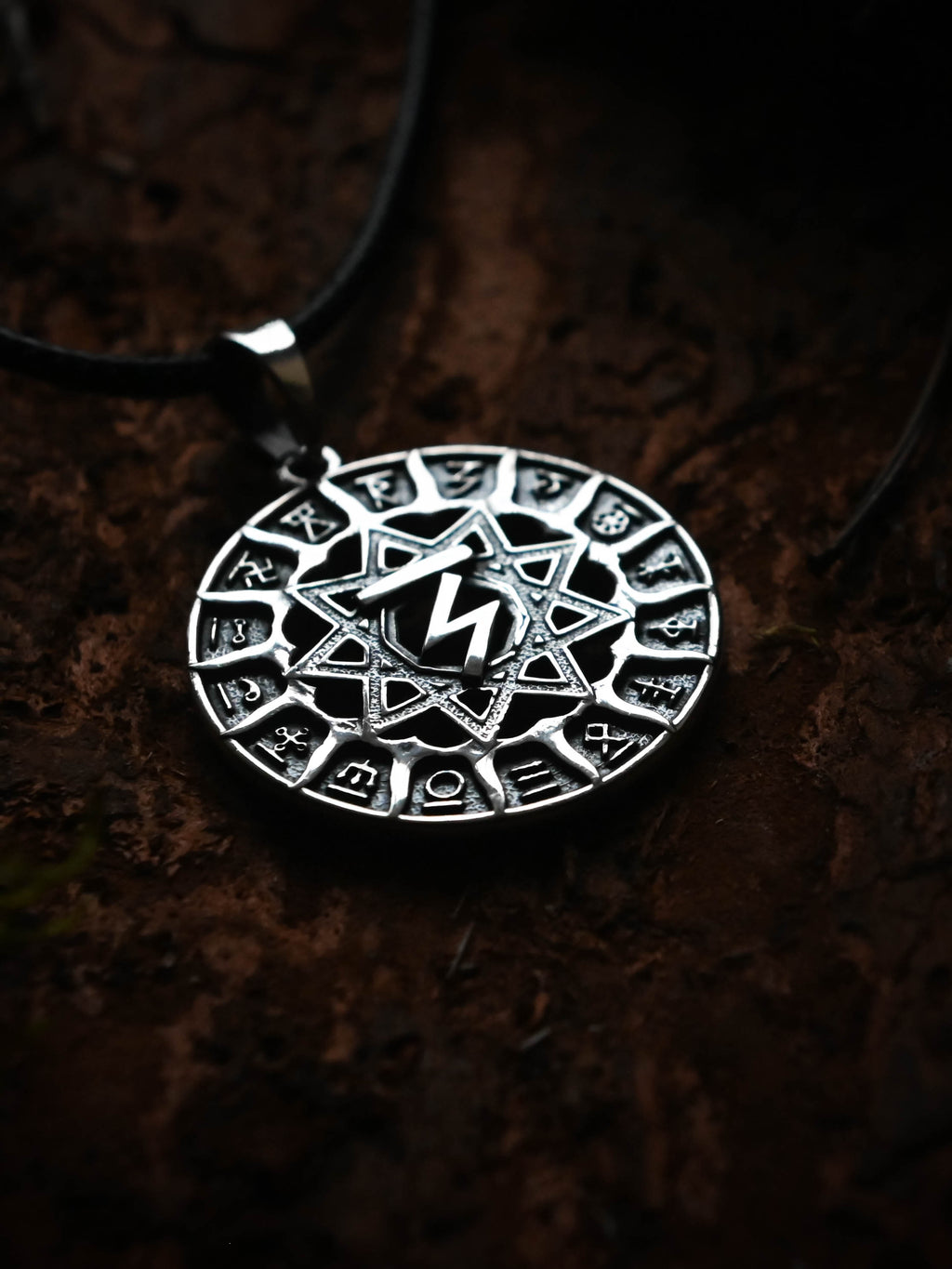 Slavic Chertog Orel (Eagle) Amulet, Sterling Silver 925 — Svarog Circle Zodiac Pendant