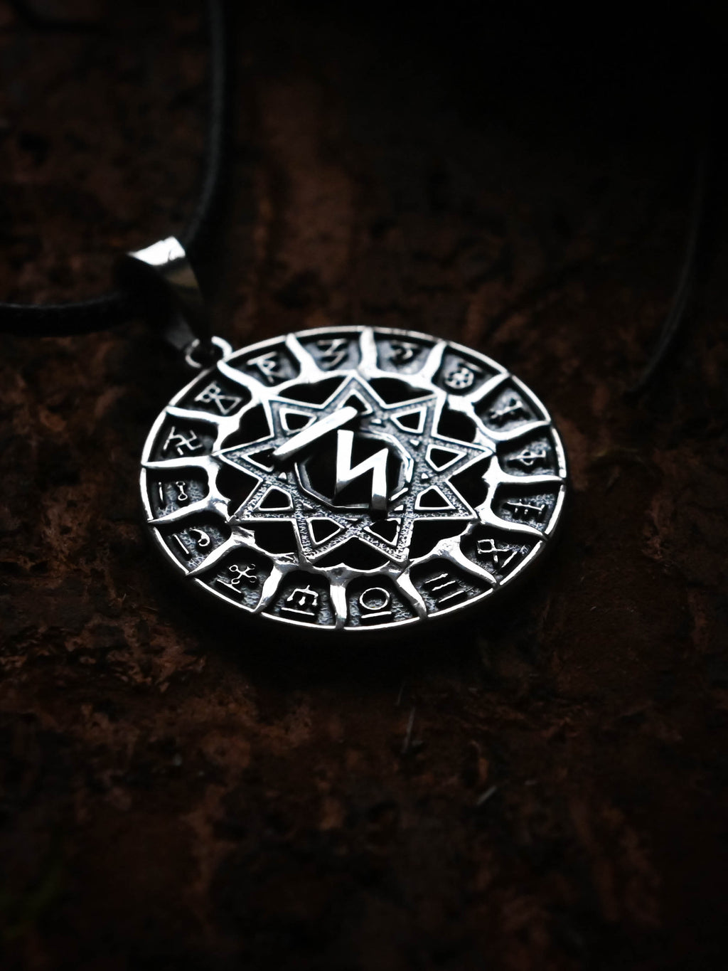 Slavic Chertog Orel (Eagle) Amulet, Sterling Silver 925 — Svarog Circle Zodiac Pendant