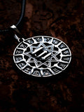 Slavic Chertog Busel (Stork) Amulet, Sterling Silver 925 — Svarog Circle Zodiac Pendant