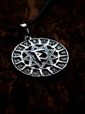 Slavic Chertog Rasa Amulet, Sterling Silver 925 — Svarog Circle Zodiac Pendant