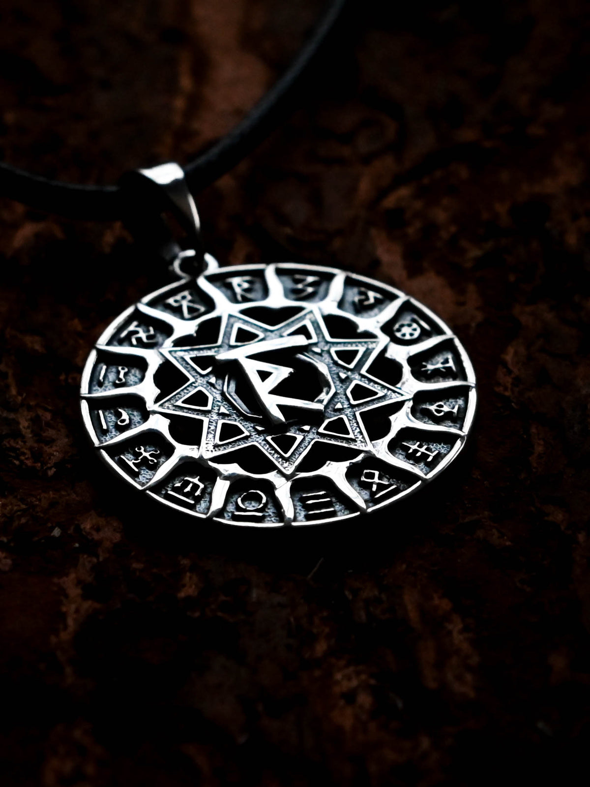 Slavic Chertog Rasa Amulet, Sterling Silver 925 — Svarog Circle Zodiac Pendant