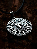 Slavic Chertog Lisa (Fox) Amulet, Sterling Silver 925 — Svarog Circle Zodiac Pendant