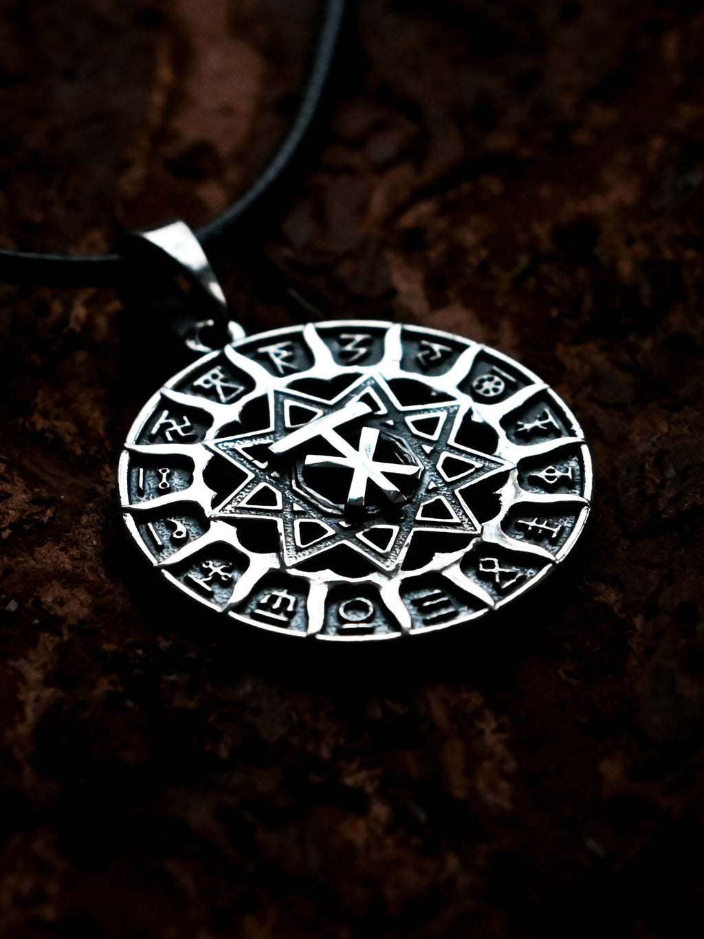 Slavic Chertog Los (Elk) Amulet, Sterling Silver 925 — Svarog Circle Zodiac Pendant