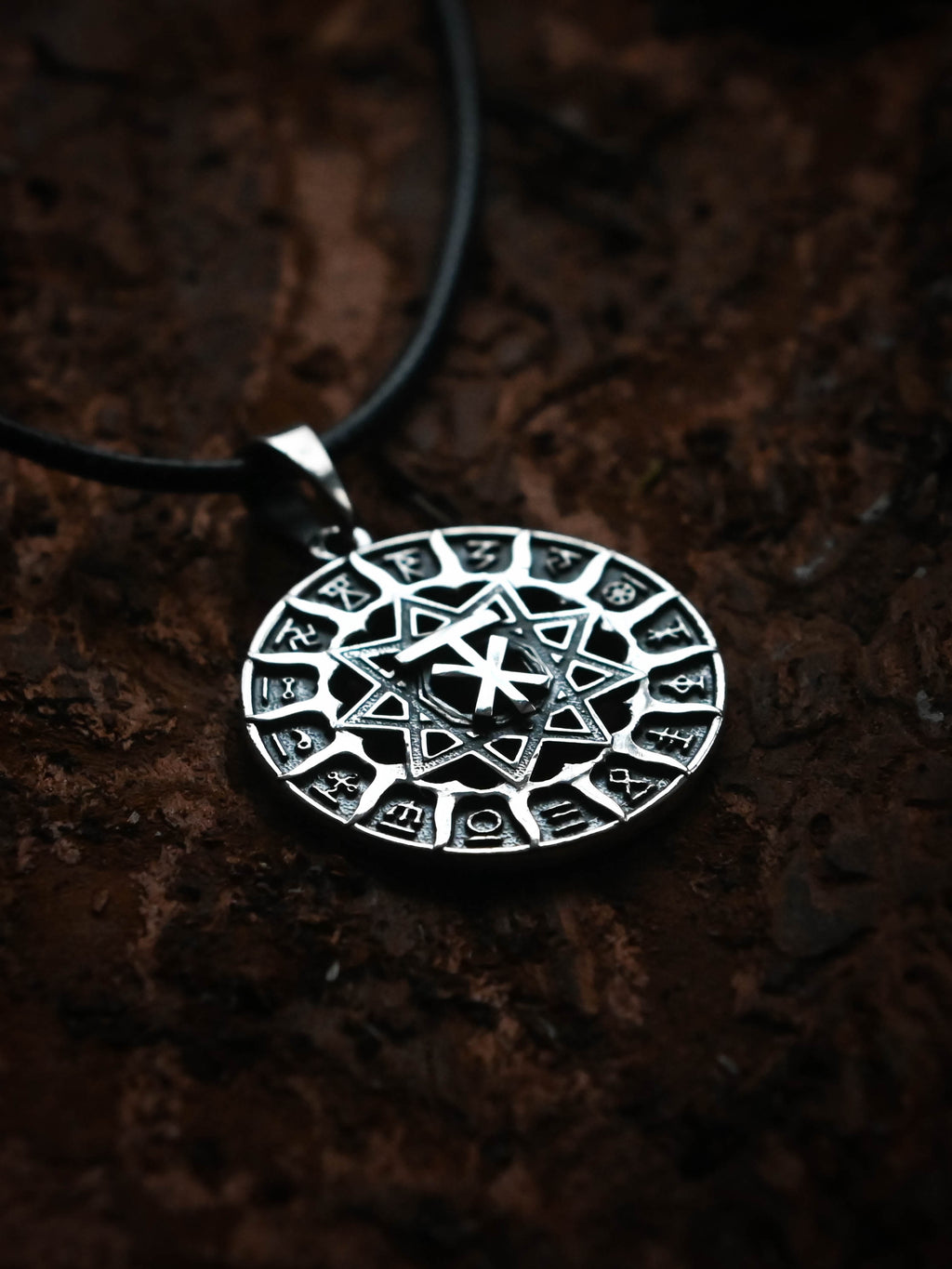 Slavic Chertog Los (Elk) Amulet, Sterling Silver 925 — Svarog Circle Zodiac Pendant