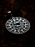 Slavic Chertog Lebed (Swan) Amulet, Sterling Silver 925 — Svarog Circle Zodiac Pendant