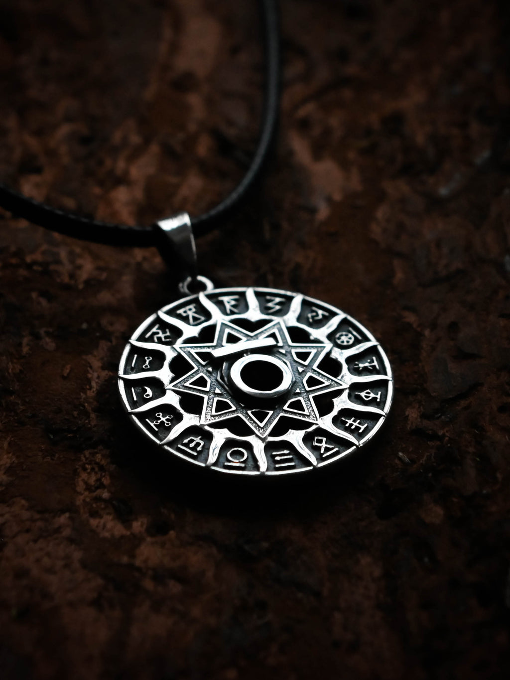 Slavic Chertog Medved (Bear) Amulet, Sterling Silver 925 — Svarog Circle Zodiac Pendant