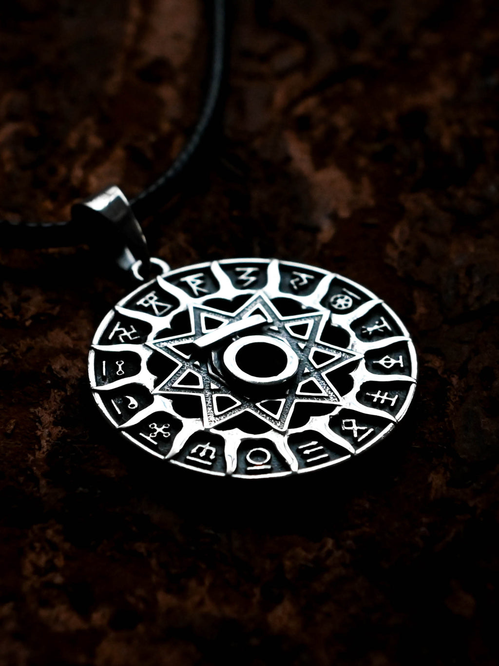 Slavic Chertog Medved (Bear) Amulet, Sterling Silver 925 — Svarog Circle Zodiac Pendant