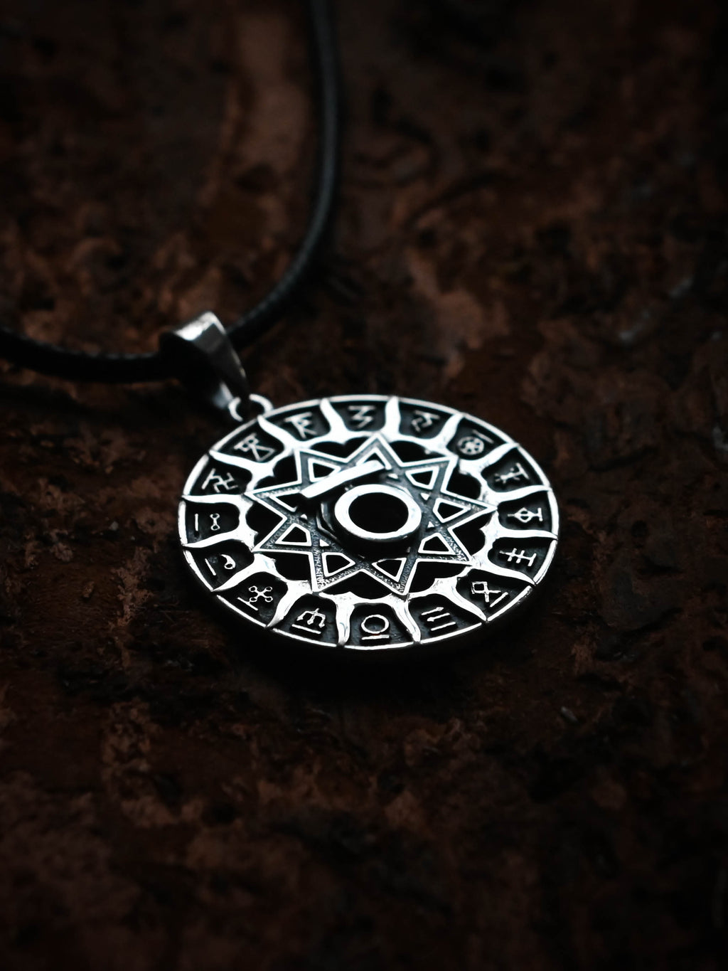 Slavic Chertog Medved (Bear) Amulet, Sterling Silver 925 — Svarog Circle Zodiac Pendant