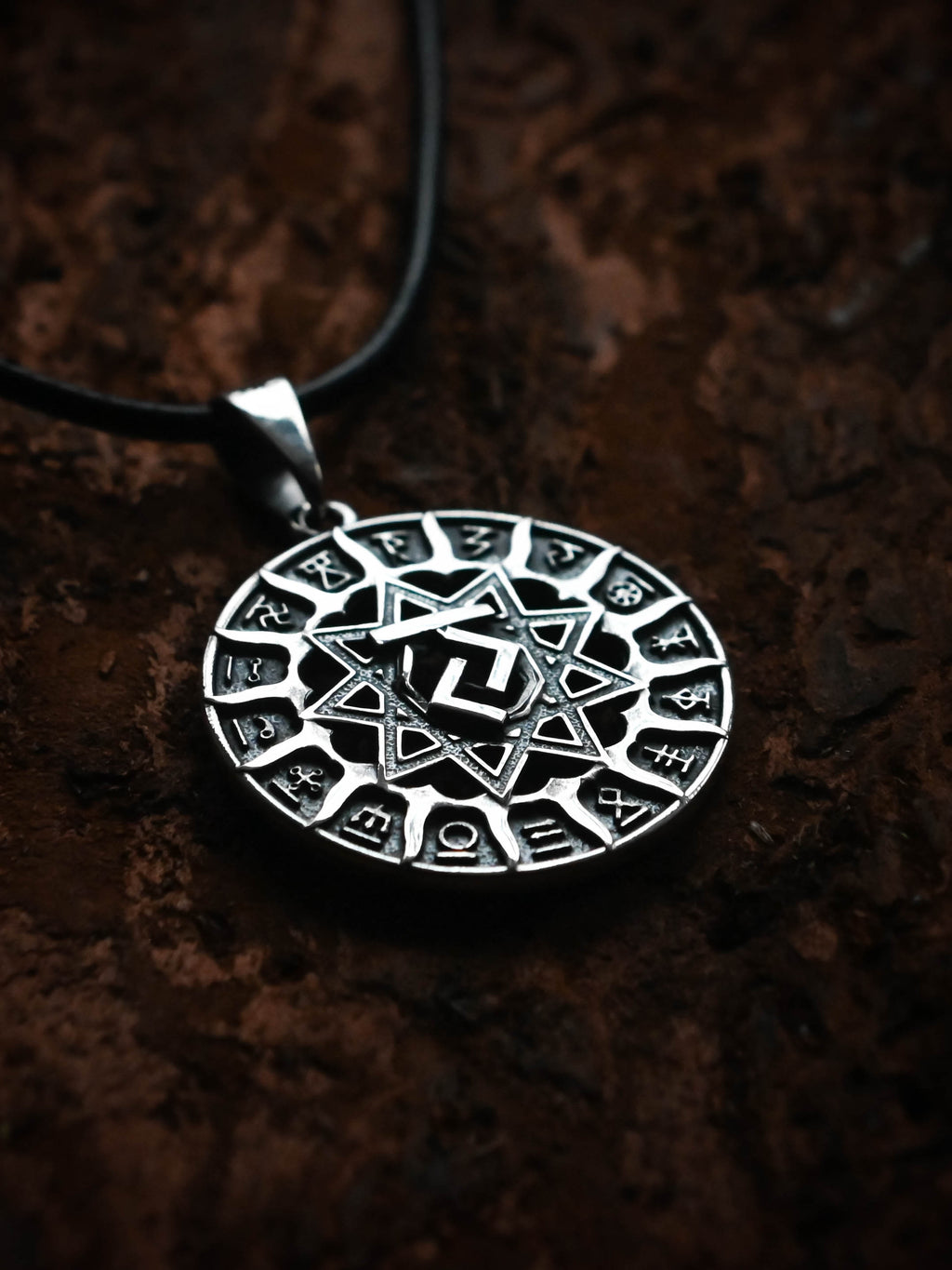 Slavic Chertog Kon (Horse) Amulet, Sterling Silver 925 — Svarog Circle Zodiac Pendant