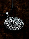 Slavic Chertog Kon (Horse) Amulet, Sterling Silver 925 — Svarog Circle Zodiac Pendant