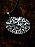 Slavic Chertog Volk (Wolf) Amulet, Sterling Silver 925 — Svarog Circle Zodiac Pendant