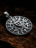 Slavic Chertog Voron (Raven) Amulet, Sterling Silver 925 — Svarog Circle Zodiac Pendant