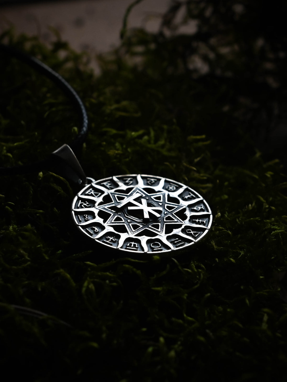 Slavic Chertog Los (Elk) Amulet, Sterling Silver 925 — Svarog Circle Zodiac Pendant