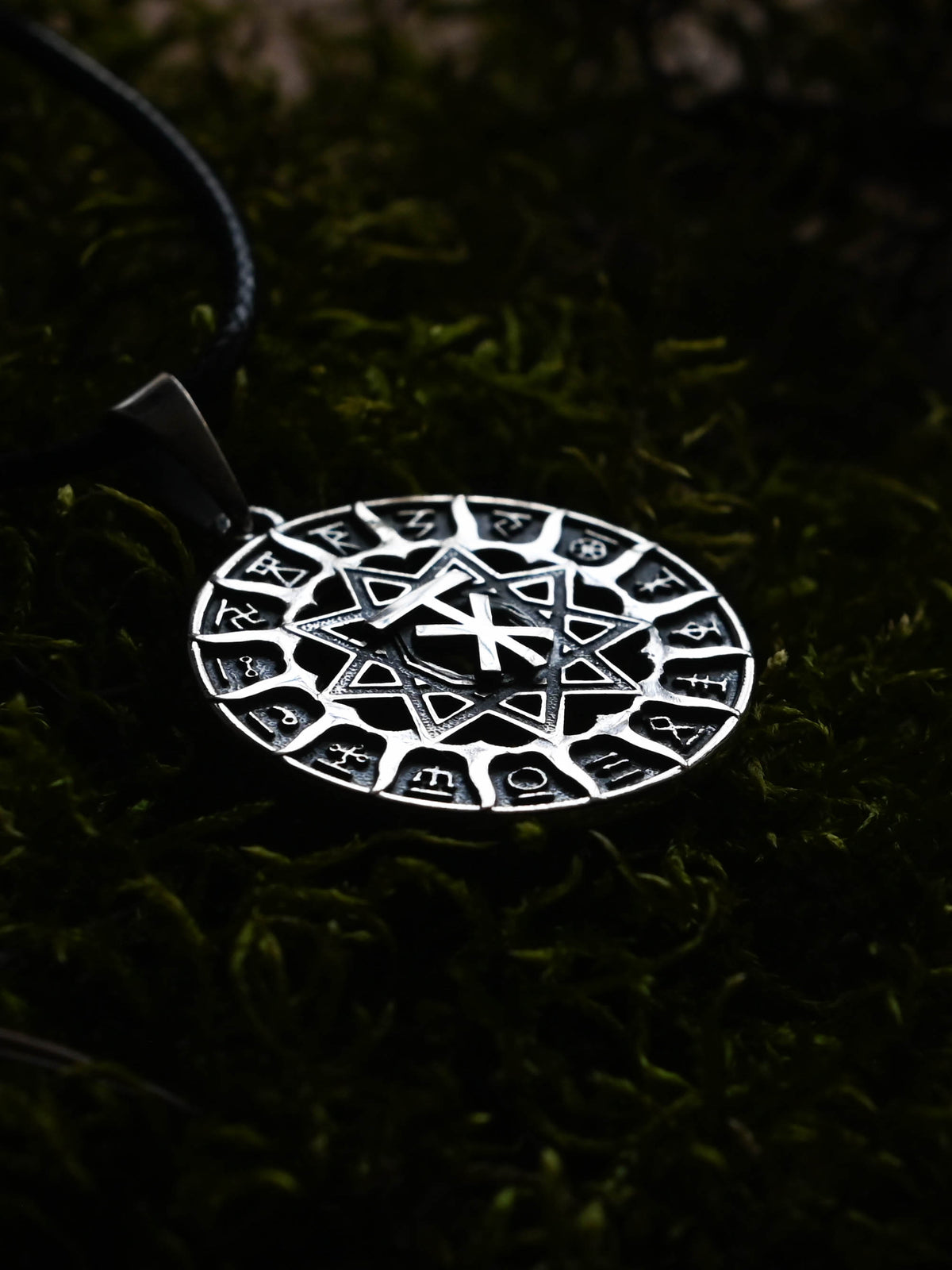 Slavic Chertog Los (Elk) Amulet, Sterling Silver 925 — Svarog Circle Zodiac Pendant