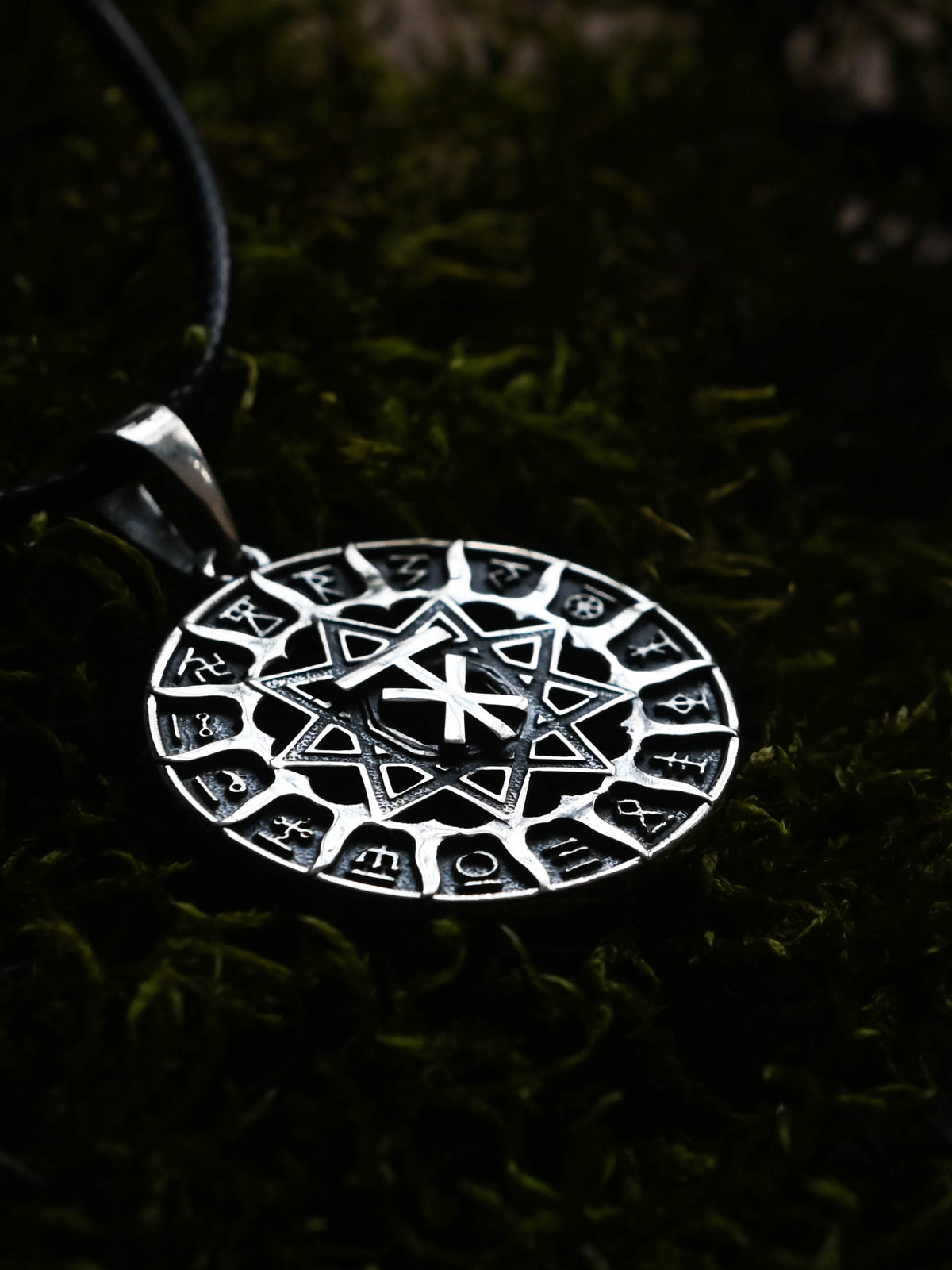 Slavic Chertog Los (Elk) Amulet, Sterling Silver 925 — Svarog Circle Zodiac Pendant