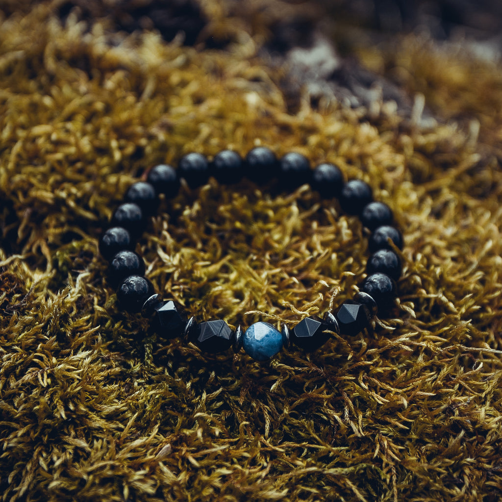 Black Agate and Sodalite Bracelet