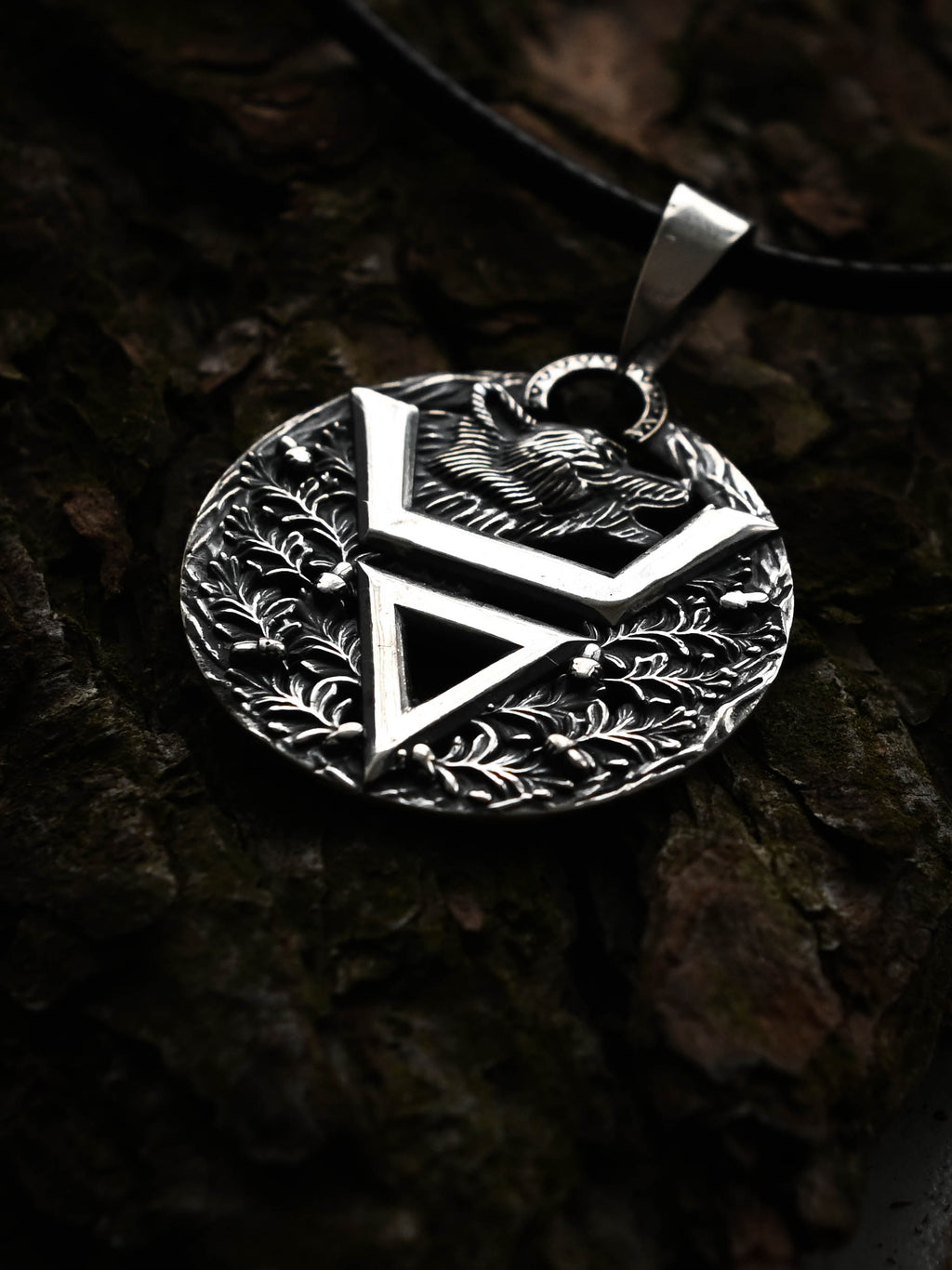 Symbol of Veles with Bear, Sterling Silver 925 — Slavic Symbol Pendant