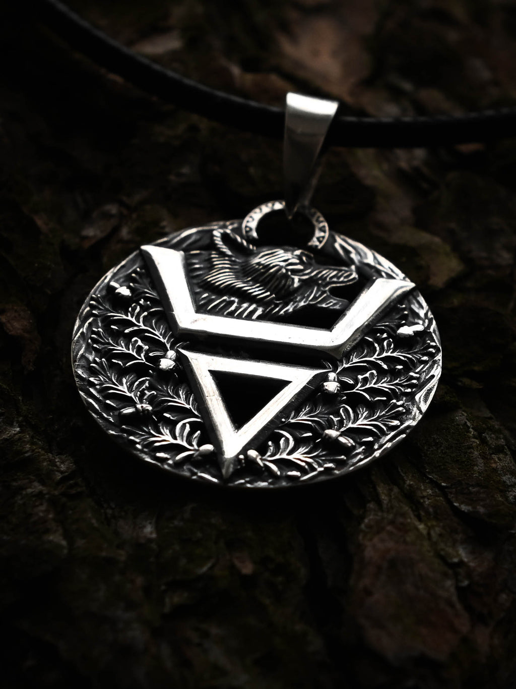 Symbol of Veles with Bear, Sterling Silver 925 — Slavic Symbol Pendant