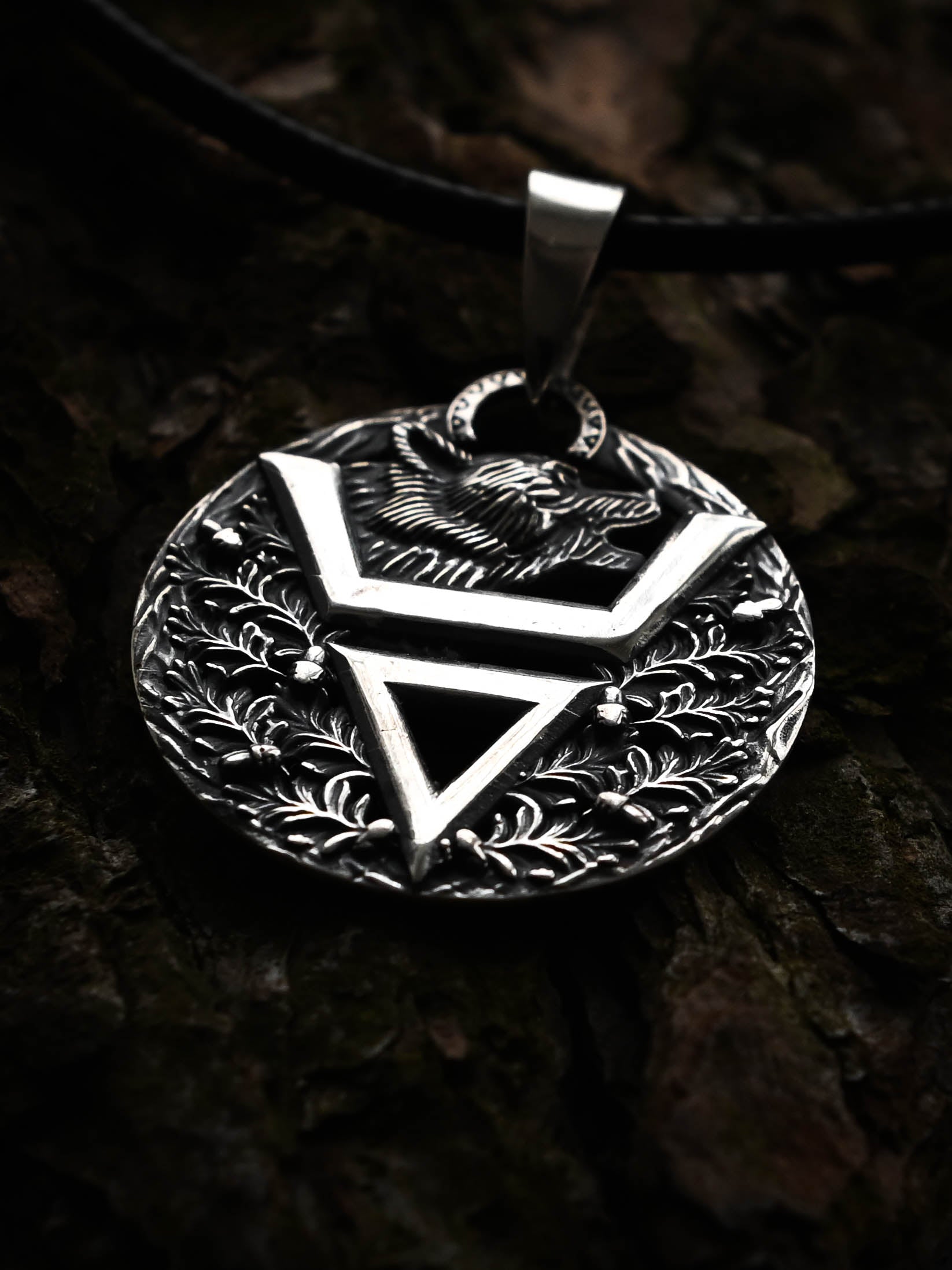 Symbol of Veles with Bear, Sterling Silver 925 — Slavic Symbol Pendant