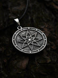 Alatyr Amulet on a Shield, Sterling Silver 925 — Slavic Symbol Pendant