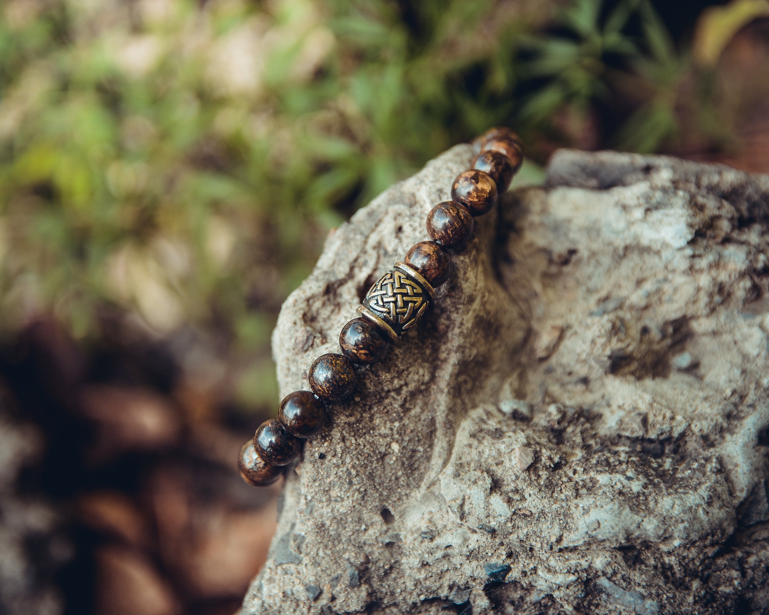 Bronzite Bracelet with Scandinavian Bead