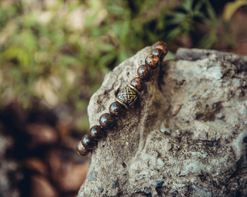 Bronzite Bracelet with Scandinavian Bead