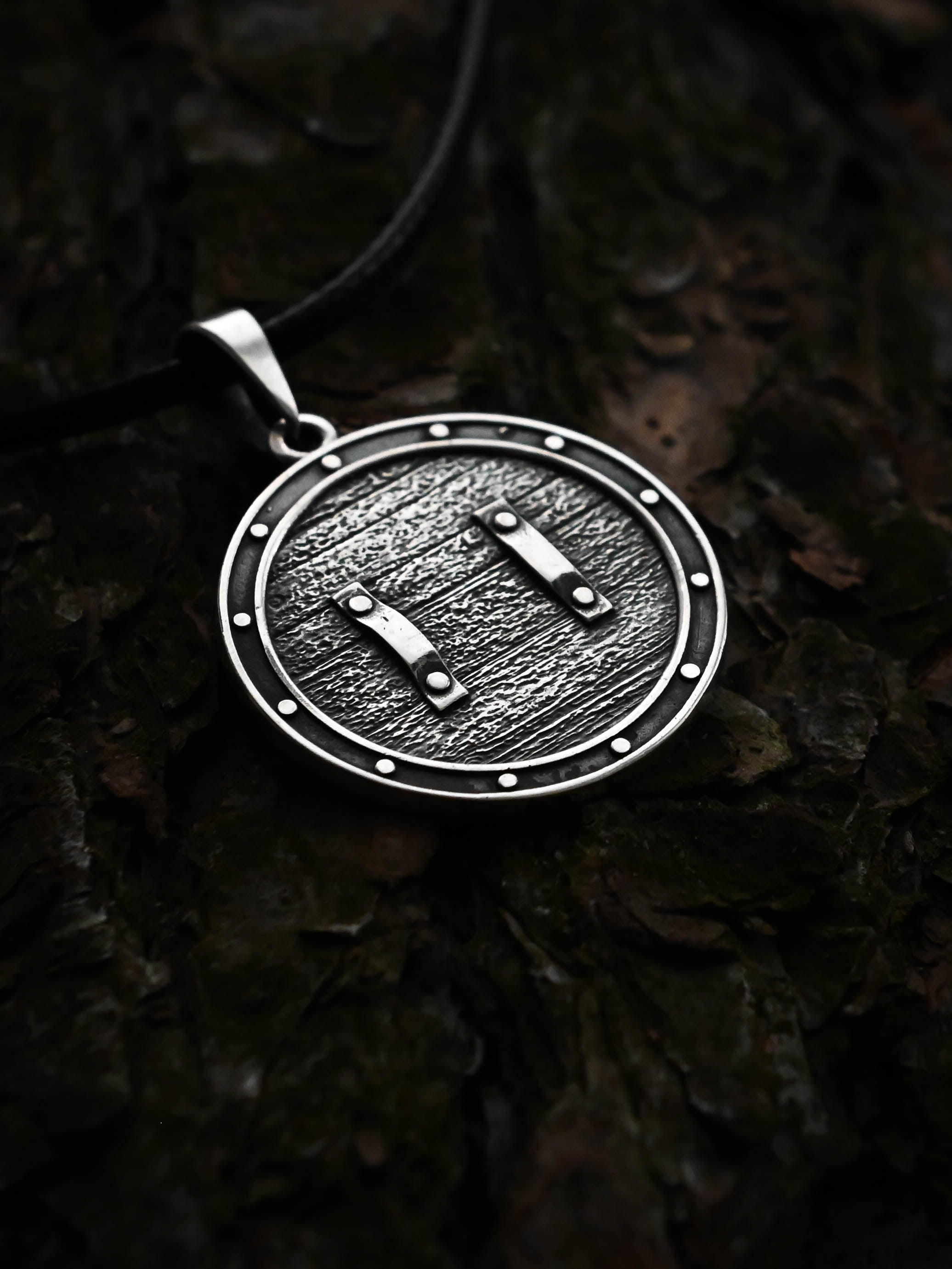 Alatyr Amulet on a Shield, Sterling Silver 925 — Slavic Symbol Pendant