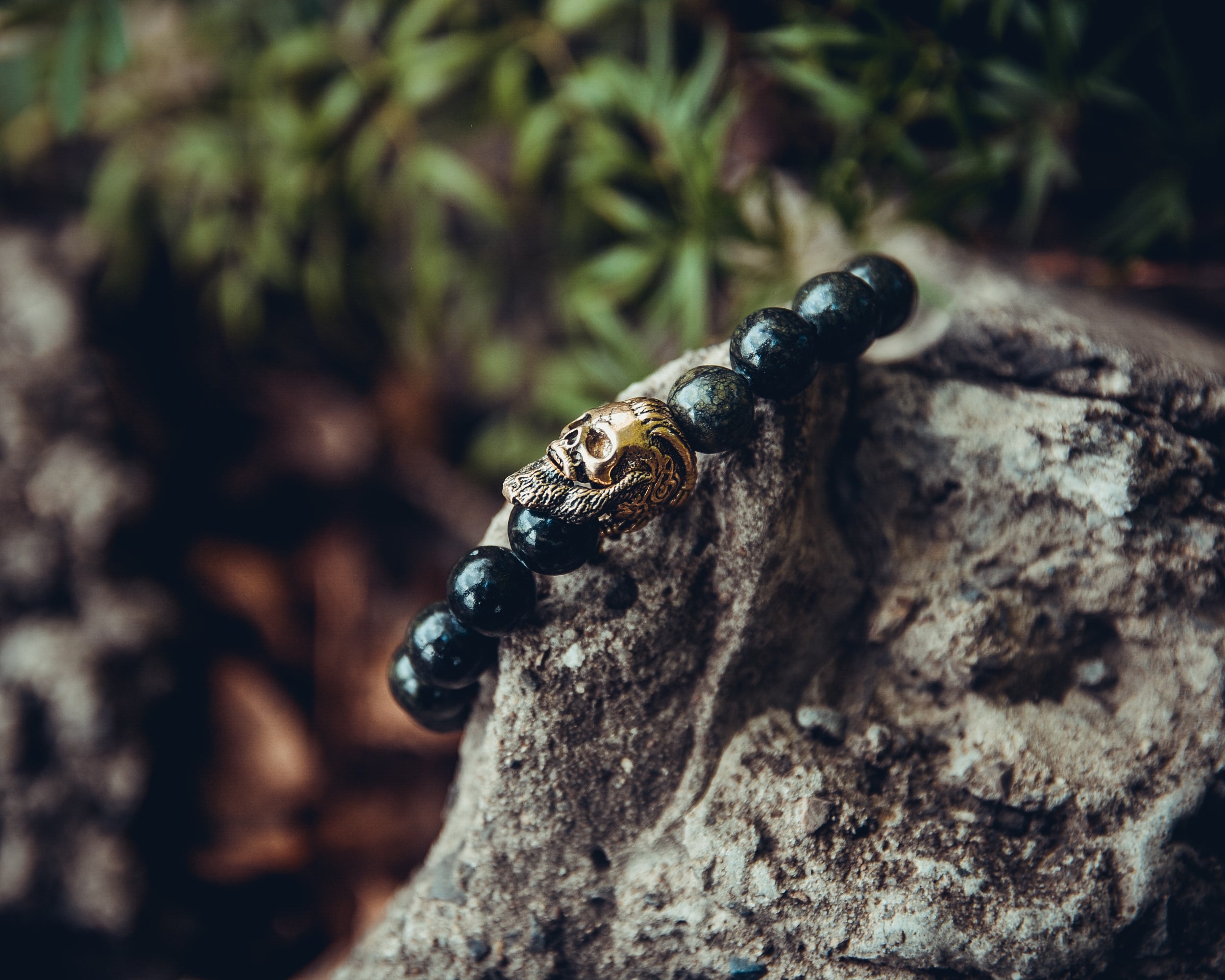Serpentine Bracelet with Ragnar Lothbrok Bead and Clasp