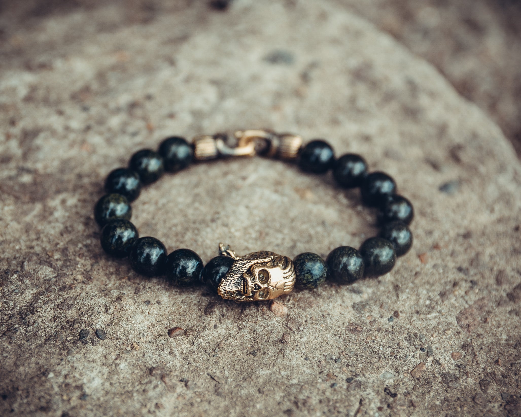 Serpentine Bracelet with Ragnar Lothbrok Bead and Clasp