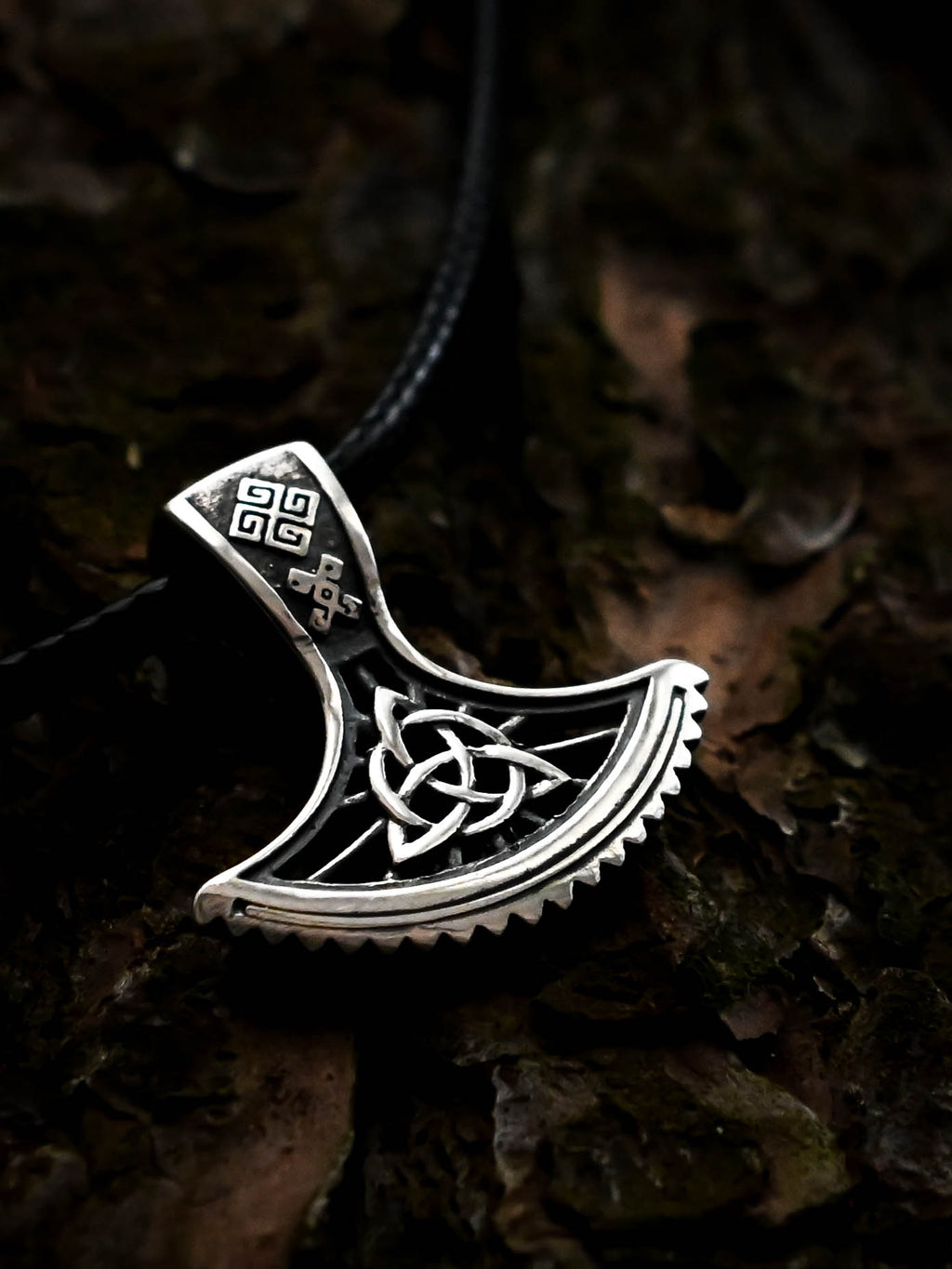 Perun's Axe with Celtic Knot, Sterling Silver 925 — Slavic & Celtic Symbol Pendant