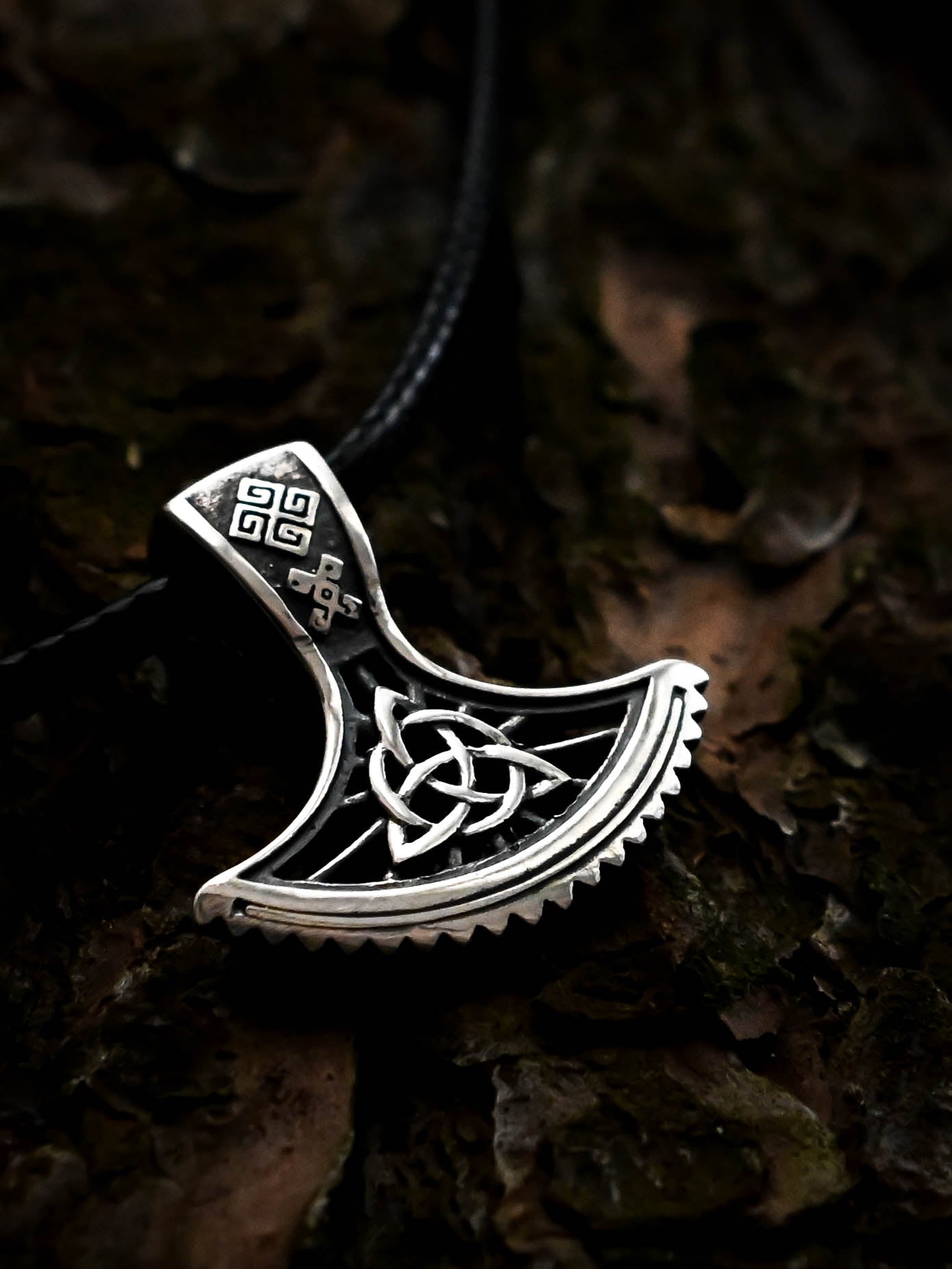 Perun's Axe with Celtic Knot, Sterling Silver 925 — Slavic & Celtic Symbol Pendant