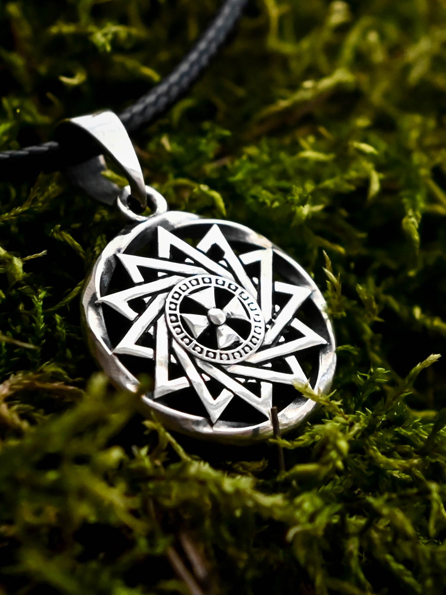 Star of Erzgamma Amulet in Twisted Sterling Silver 925 — Slavic, Viking & Norse Symbol Pendant