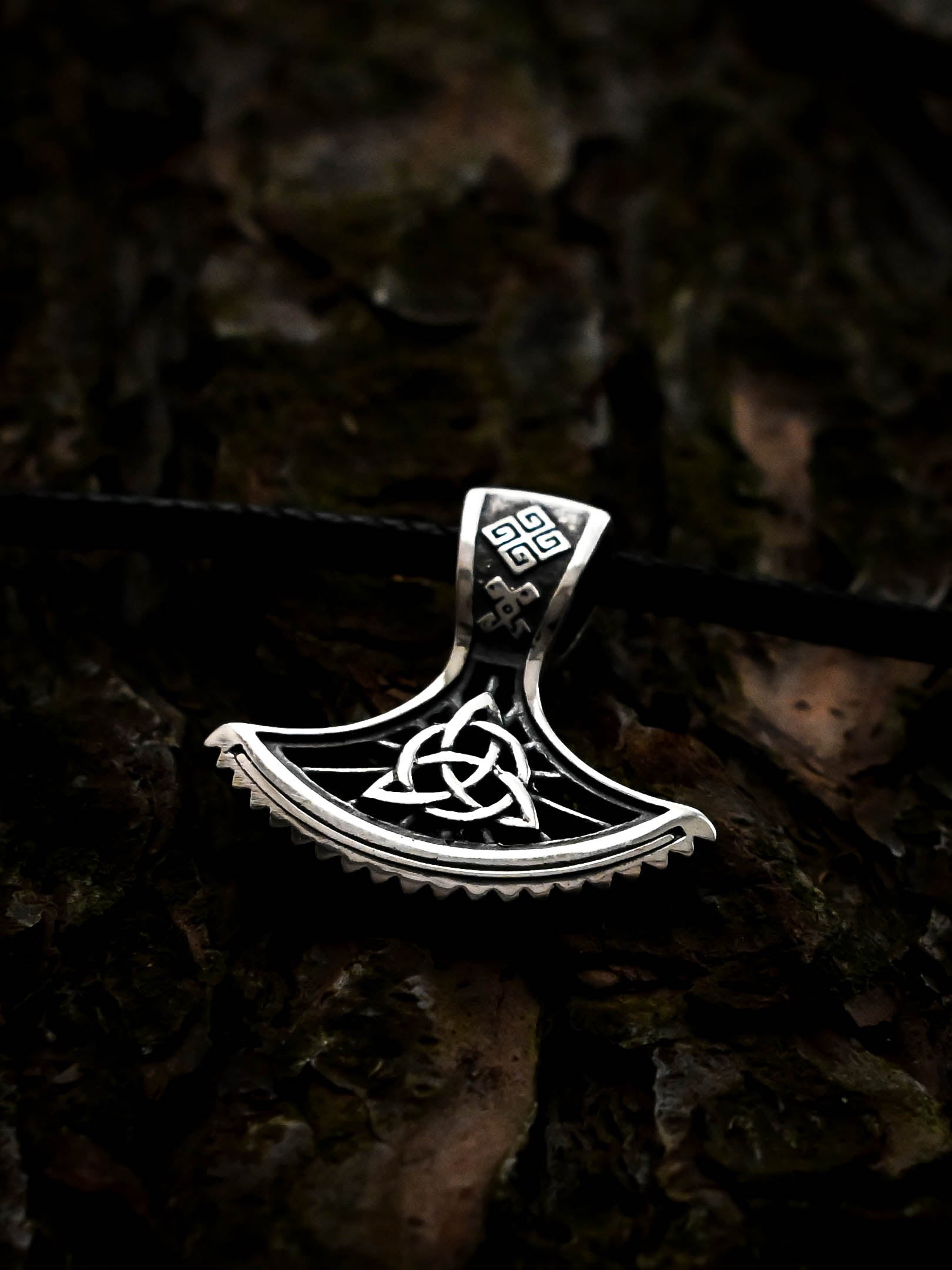 Perun's Axe with Celtic Knot, Sterling Silver 925 — Slavic & Celtic Symbol Pendant