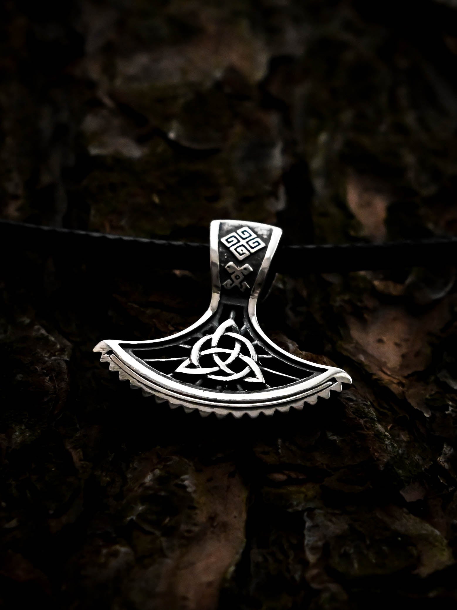 Perun's Axe with Celtic Knot, Sterling Silver 925 — Slavic & Celtic Symbol Pendant