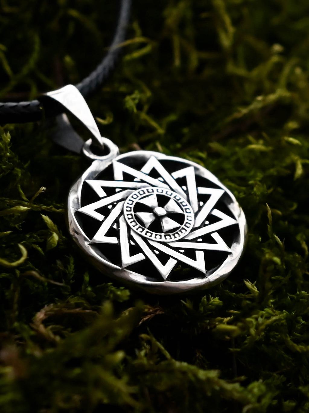 Star of Erzgamma Amulet in Twisted Sterling Silver 925 — Slavic, Viking & Norse Symbol Pendant