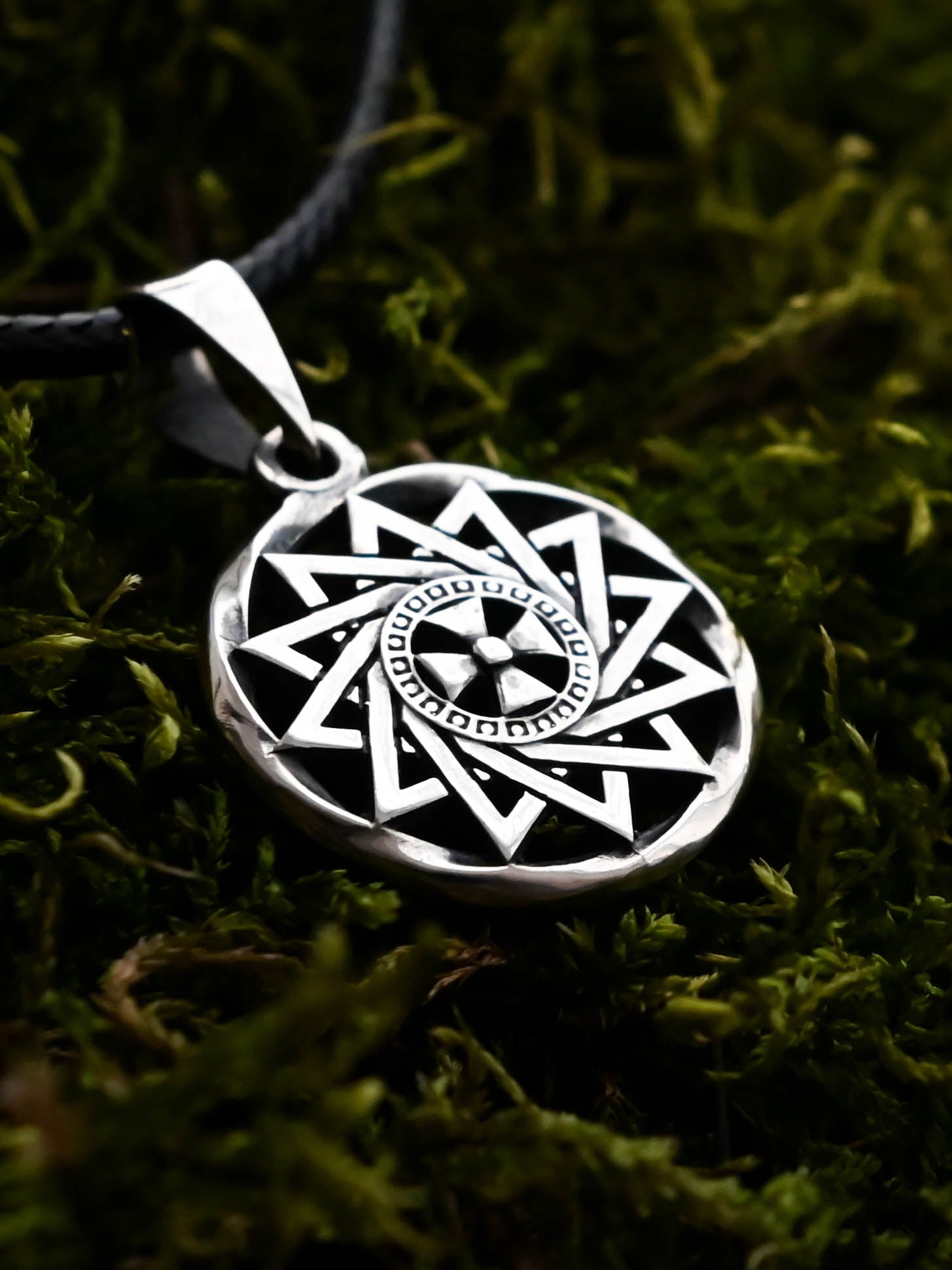 Star of Erzgamma Amulet in Twisted Sterling Silver 925 — Slavic, Viking & Norse Symbol Pendant