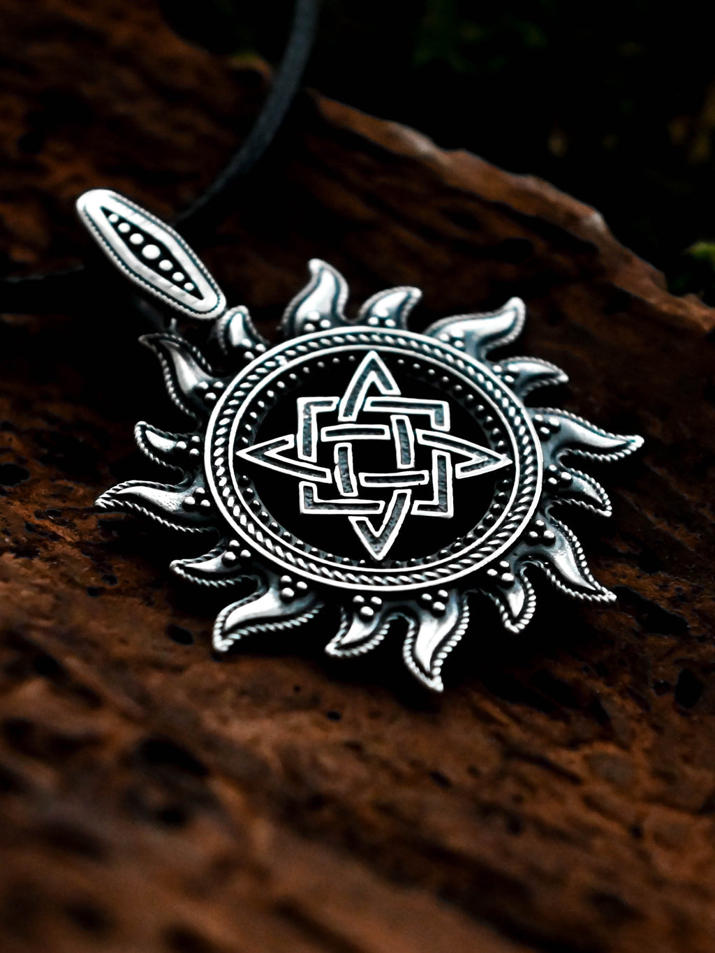 Star of Rus in Sun Amulet, Sterling Silver 925 — Slavic, Viking & Norse Pendant