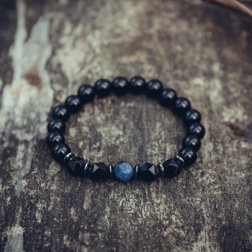 Black Agate and Sodalite Bracelet