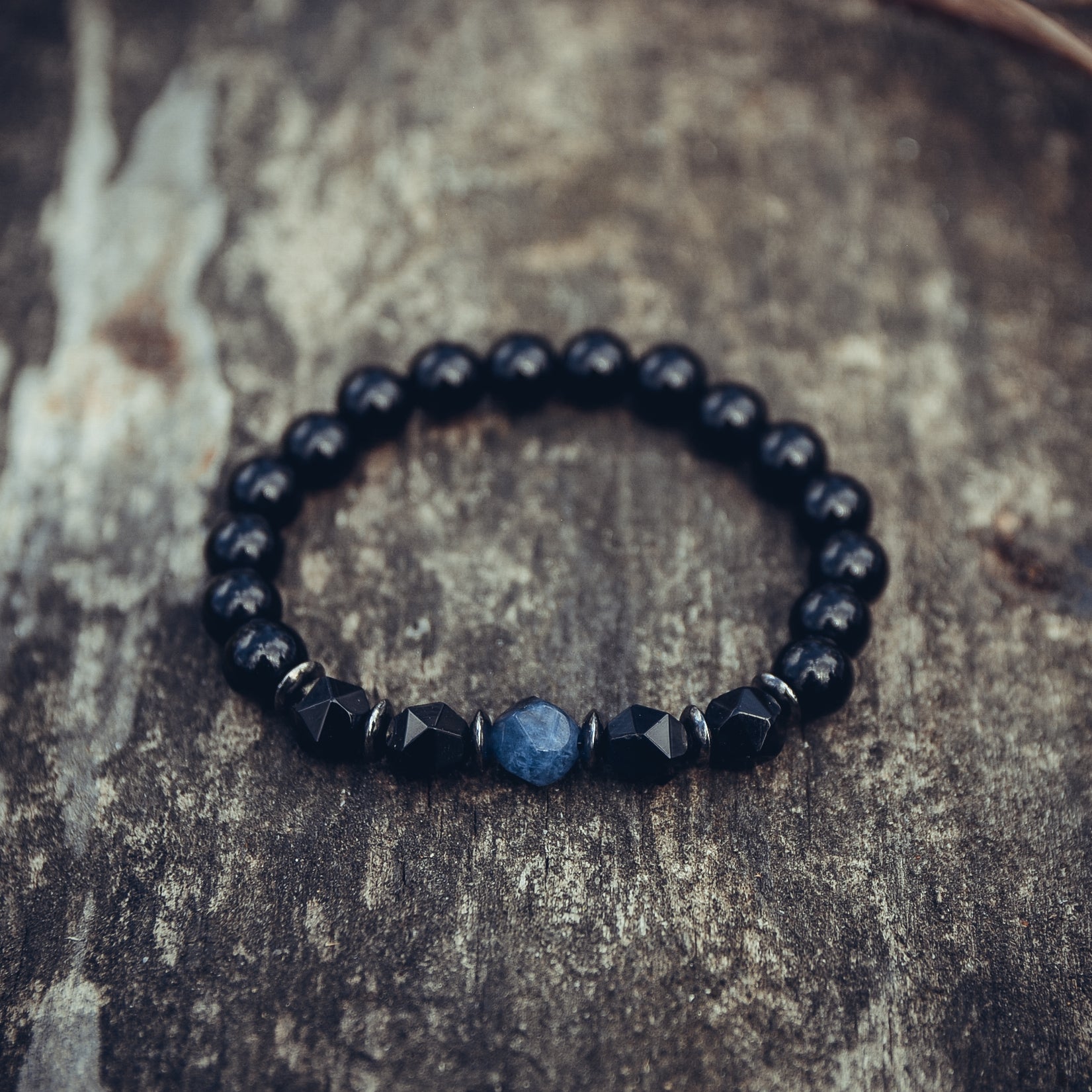 Black Agate and Sodalite Bracelet