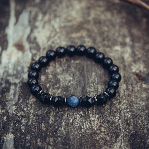 Black Agate and Sodalite Bracelet