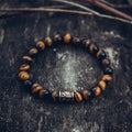 Tiger's Eye Bracelet with Algiz Bead