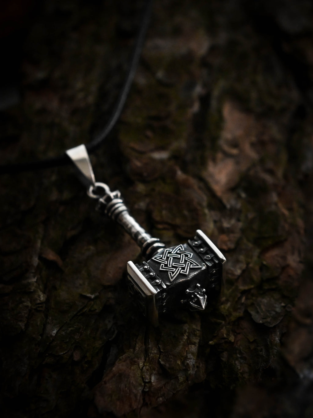 Svarog's Hammer with Star of Rus, Sterling Silver 925 — Slavic Symbol Pendant