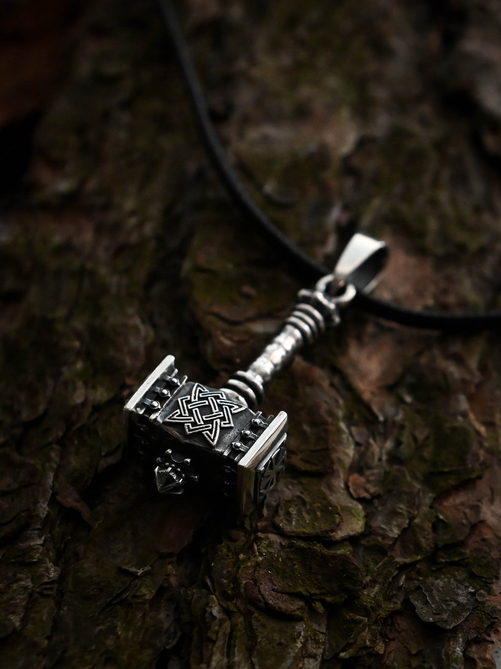 Svarog's Hammer with Star of Rus, Sterling Silver 925 — Slavic Symbol Pendant