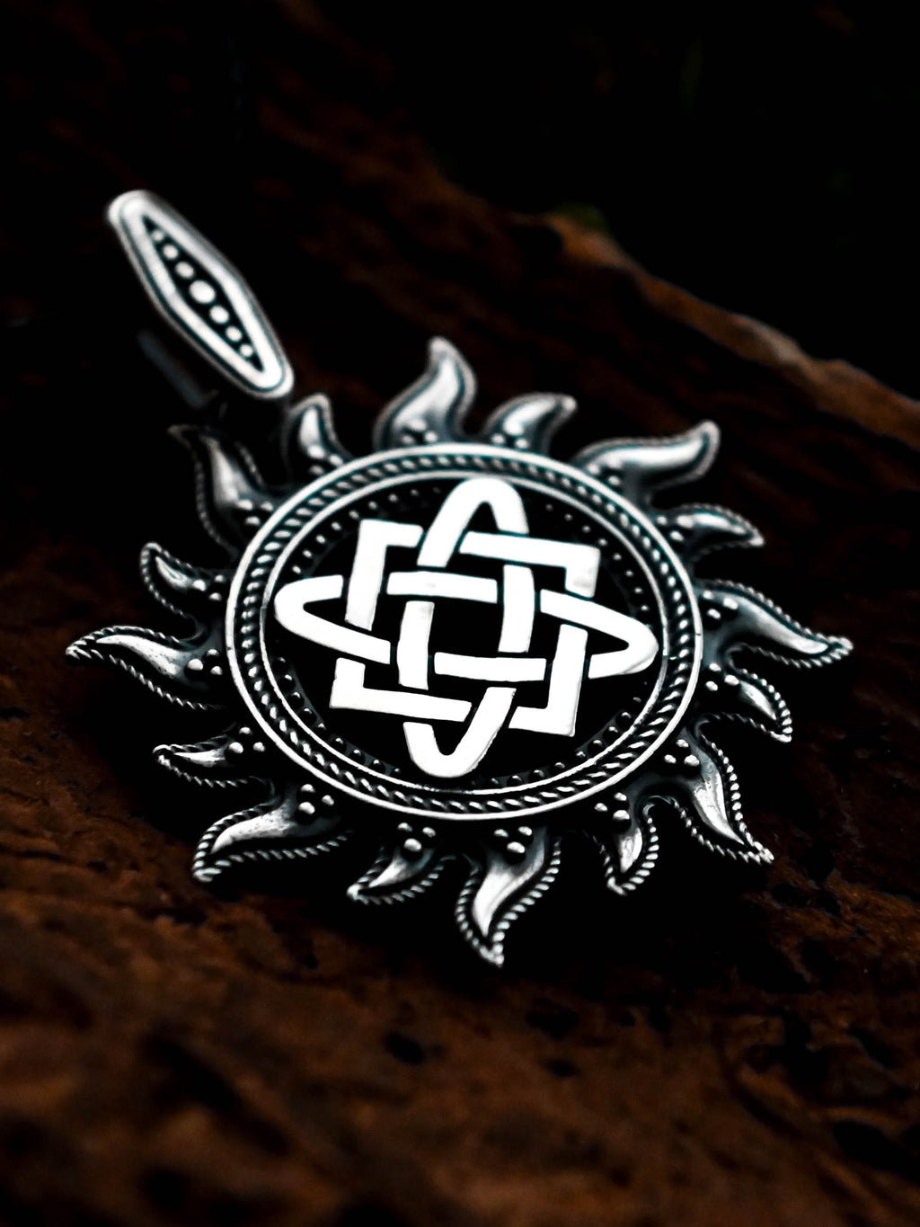 Star of Lada in Sun Amulet, Sterling Silver 925 — Slavic, Viking & Norse Pendant