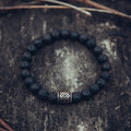 Lava Stone Bracelet with Large Star of Rus Bead