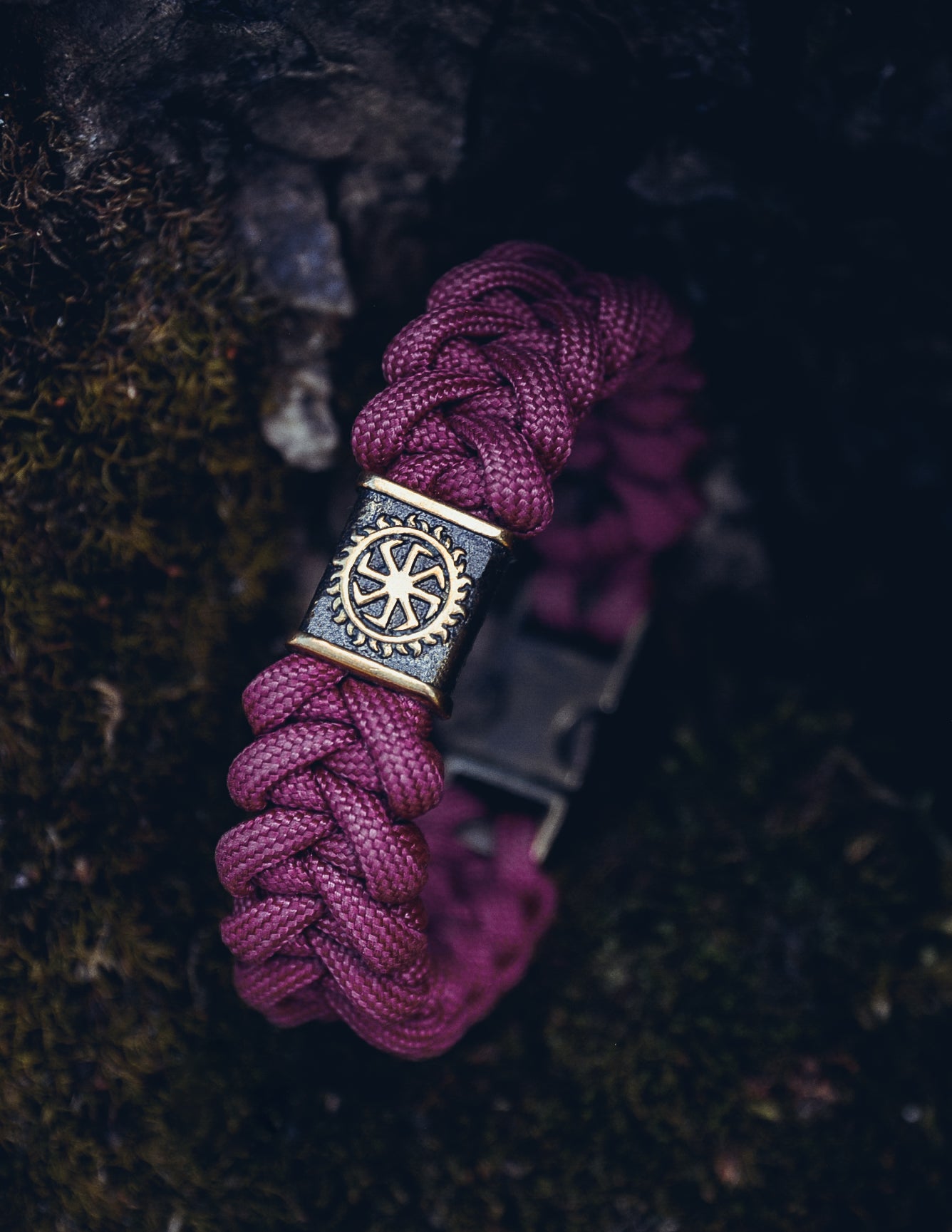 Slavic Bracelet with Fastex Buckle, Paracord and Bronze