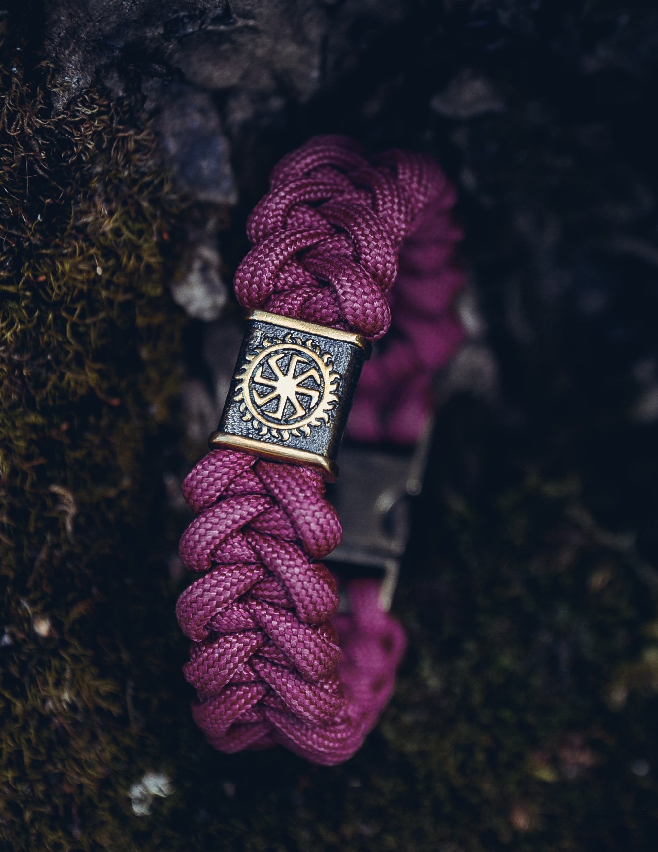 Slavic Bracelet with Fastex Buckle, Paracord and Bronze
