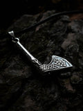 Viking Axe with Valknut Symbol, Sterling Silver 925 — Viking & Norse Symbol Pendant